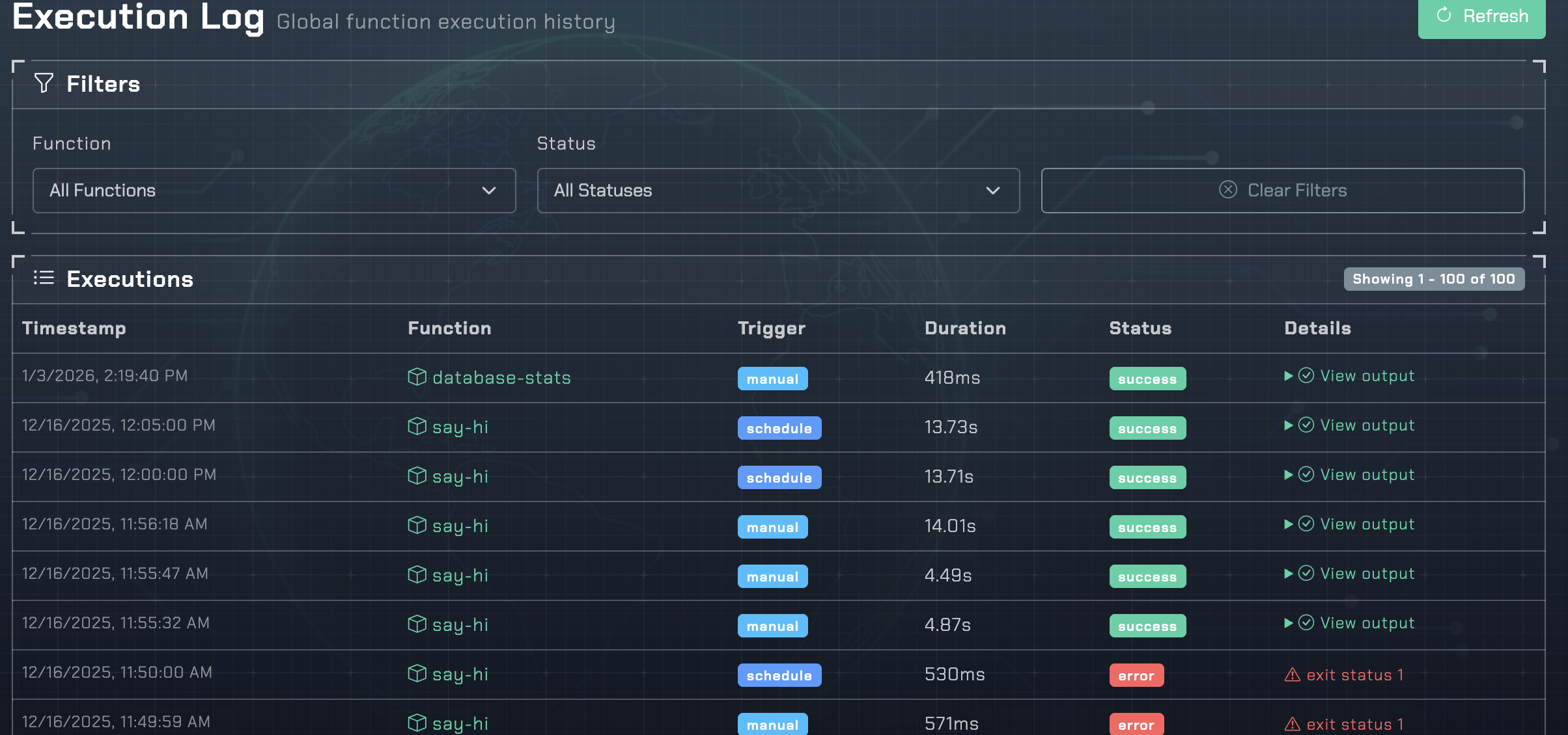 OIS Functions Execution